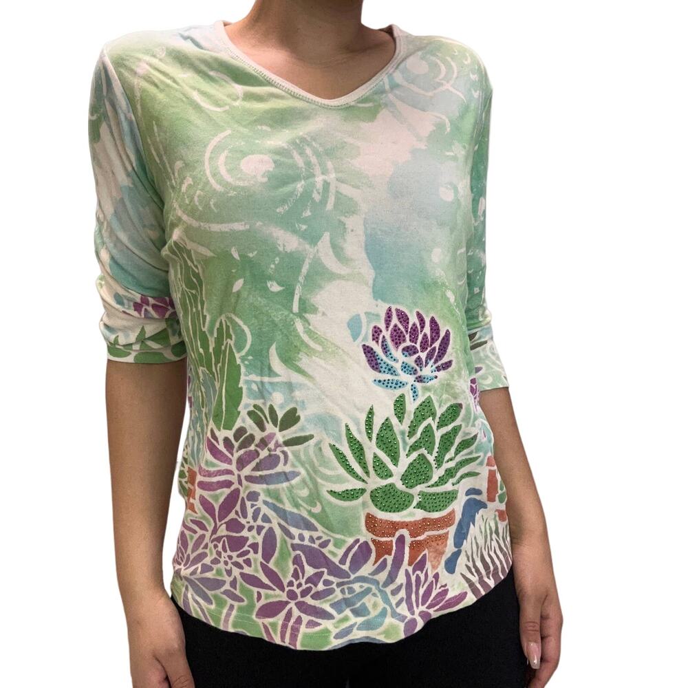Cactus Bay Apparel   Women's Colorful Rhinestone Top